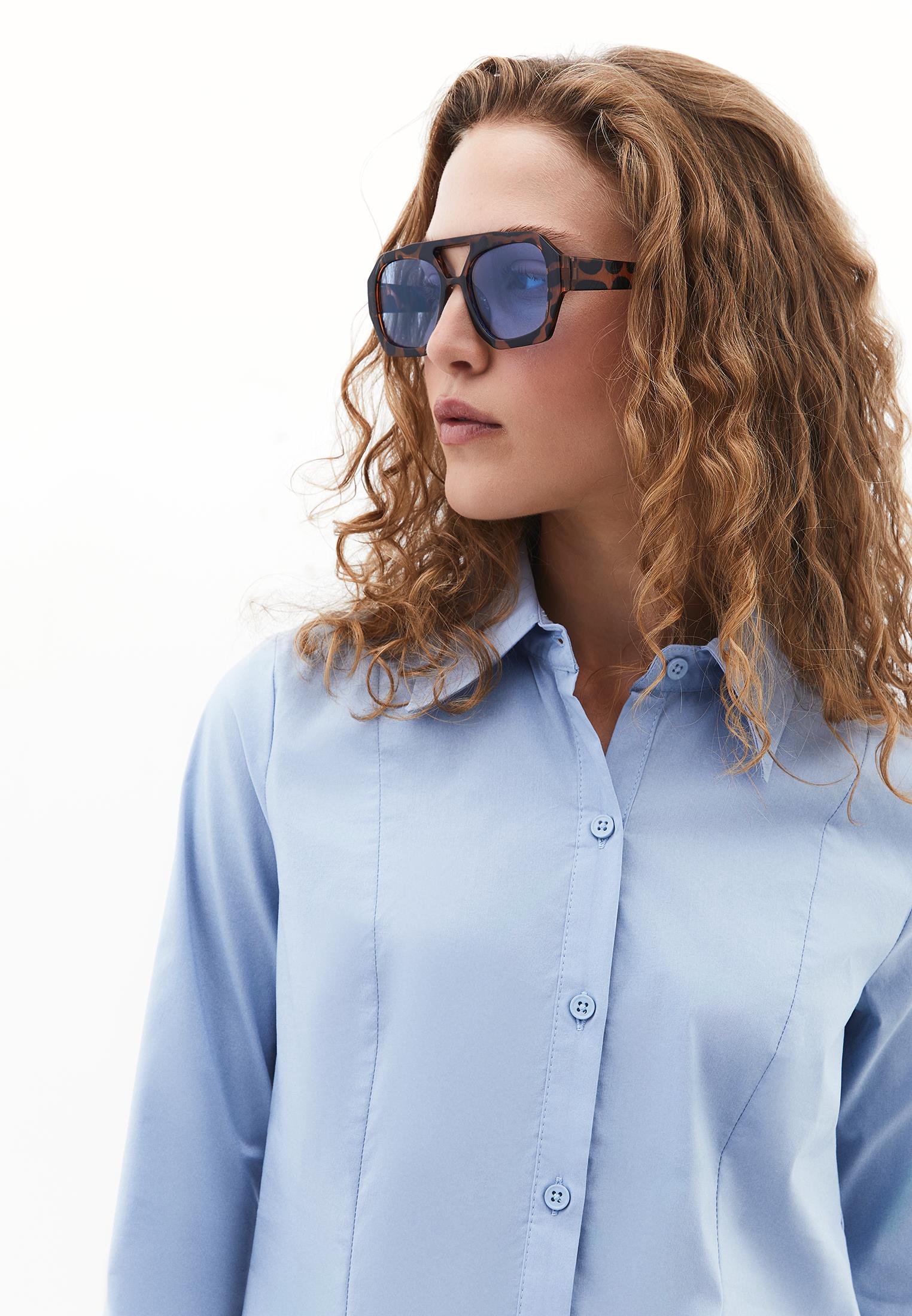 Buttoned Slim Fit Standard Long Sleeve Shirt - CHAMBRAY BLUE