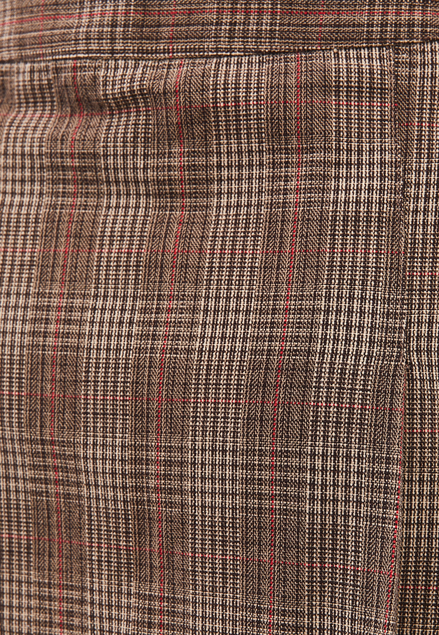 Flared Short High Waist Skirt - CHECK COMB