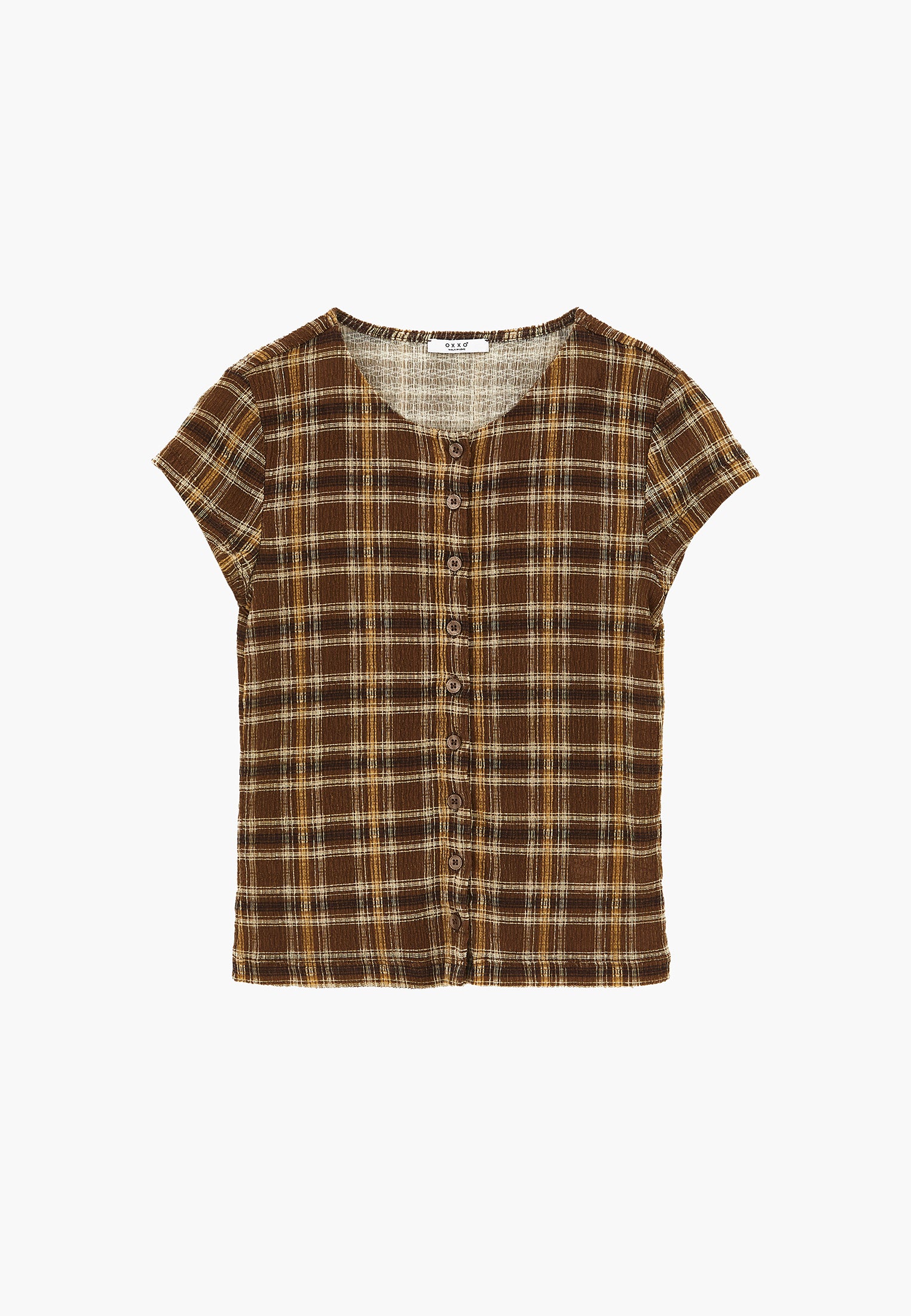 Crew Neck T-Shirt - CHECK COMB