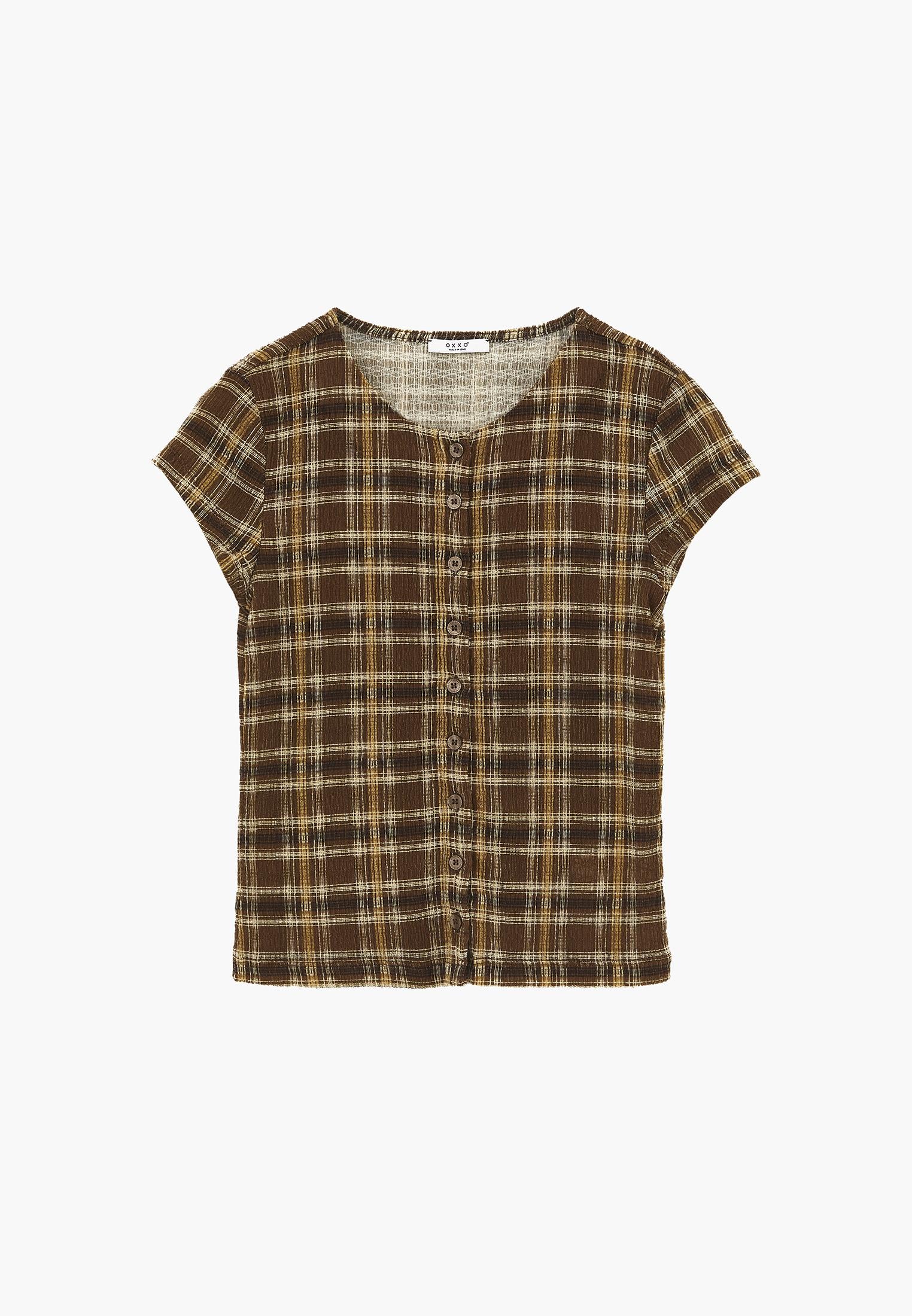 Crew Neck T-Shirt - CHECK COMB