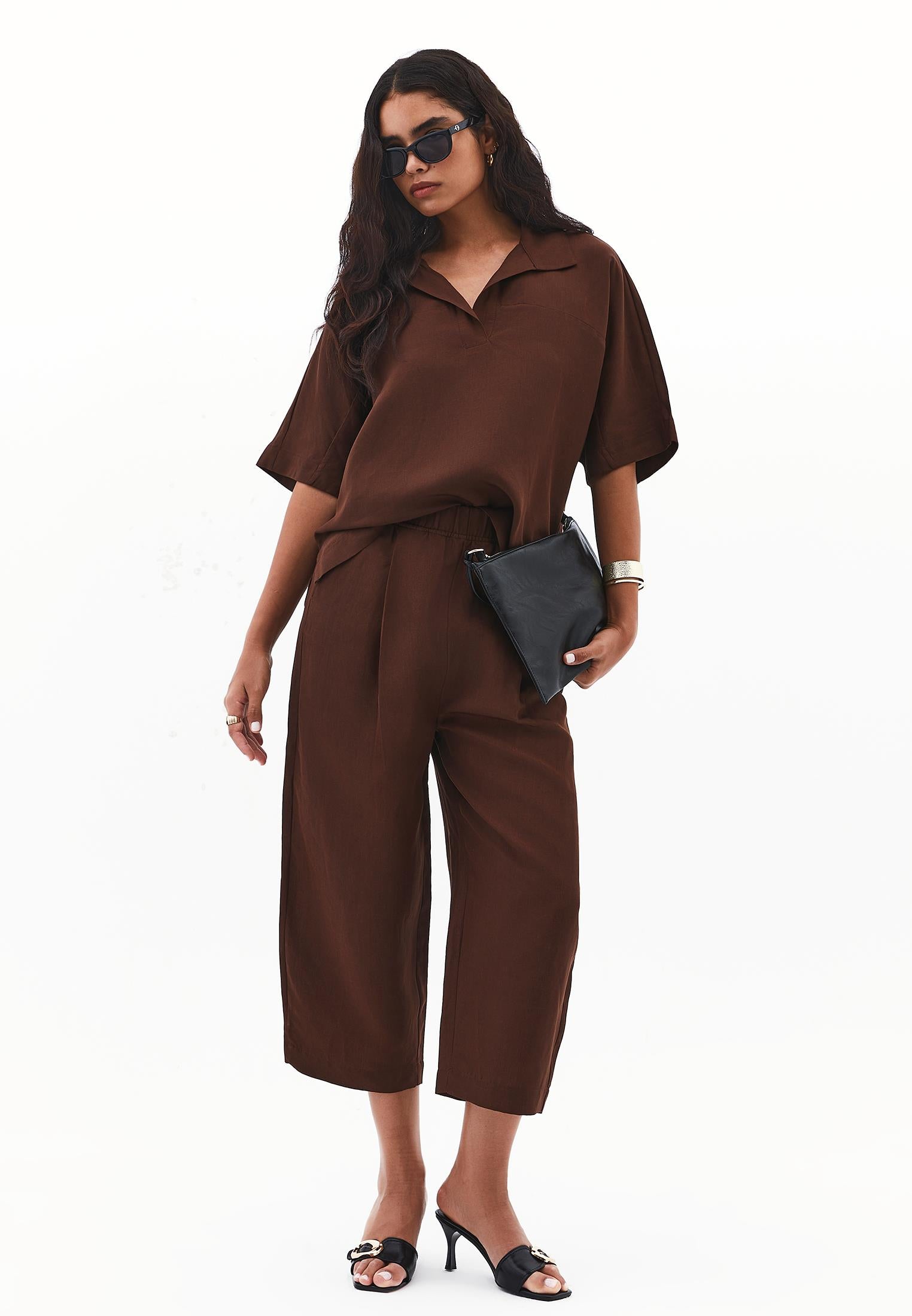 Balloon Form Pants - CHICORY COFFEE