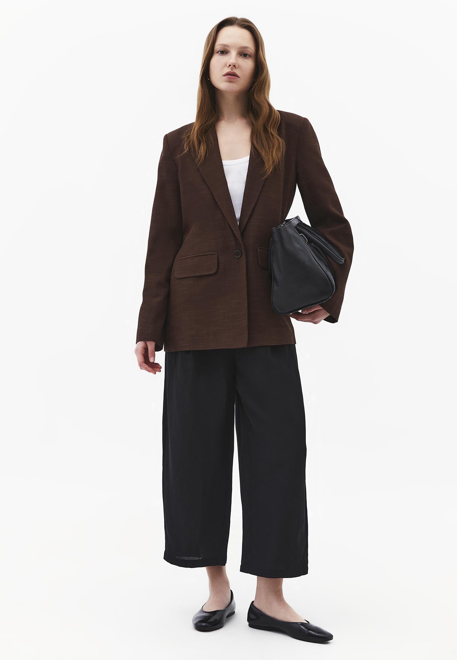 Oversize Blazer Jacket - CHICORY COFFEE