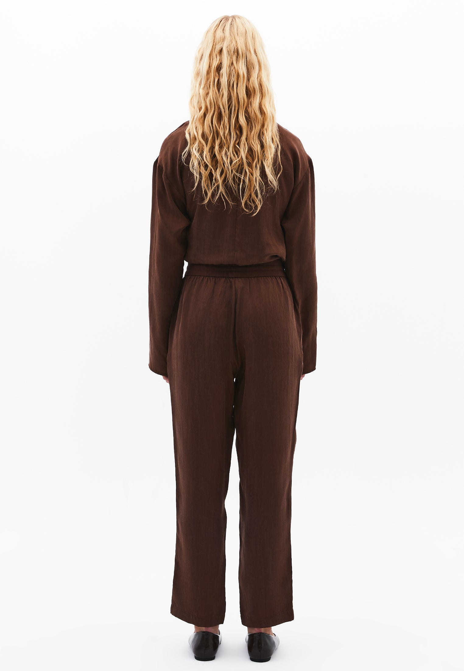 Tencel Tie Waist Pants - CHICORY COFFEE