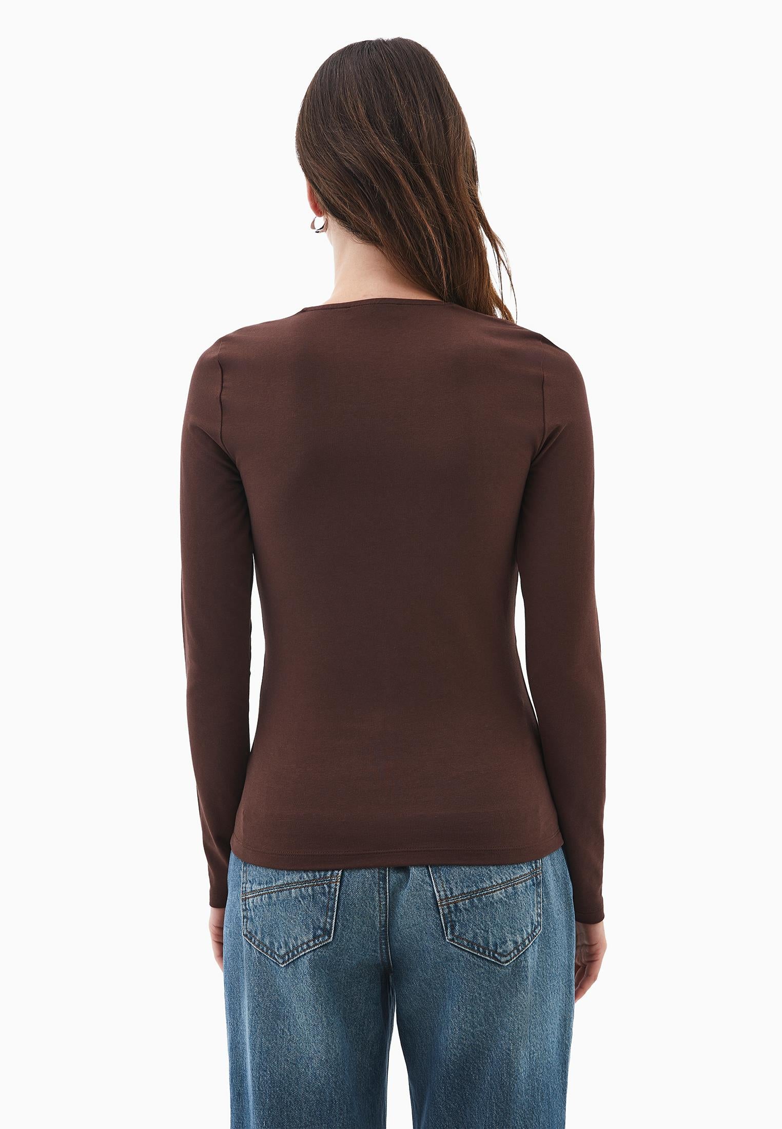 Square Neck T-Shirt - CHICORY COFFEE