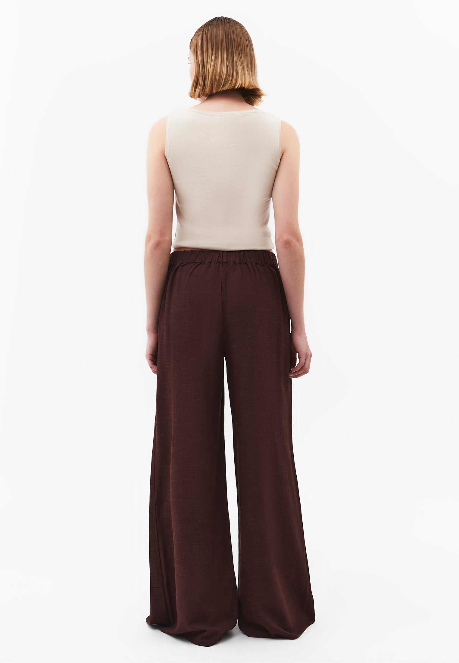 Wide Leg Tied Pants - CHICORY COFFEE