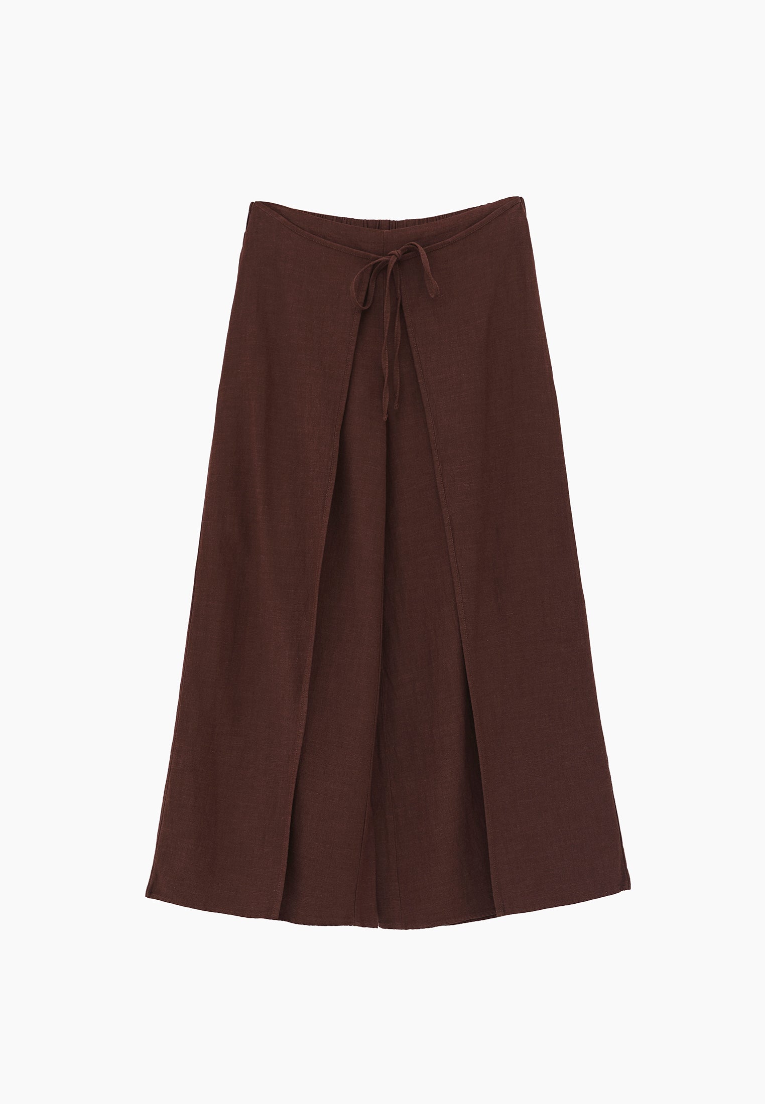 Elastic Wide Leg High Waist Pants - CHICORY COFFEE