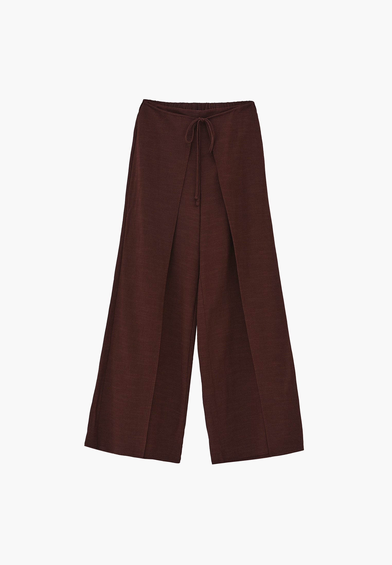 Wide Leg Tied Pants - CHICORY COFFEE