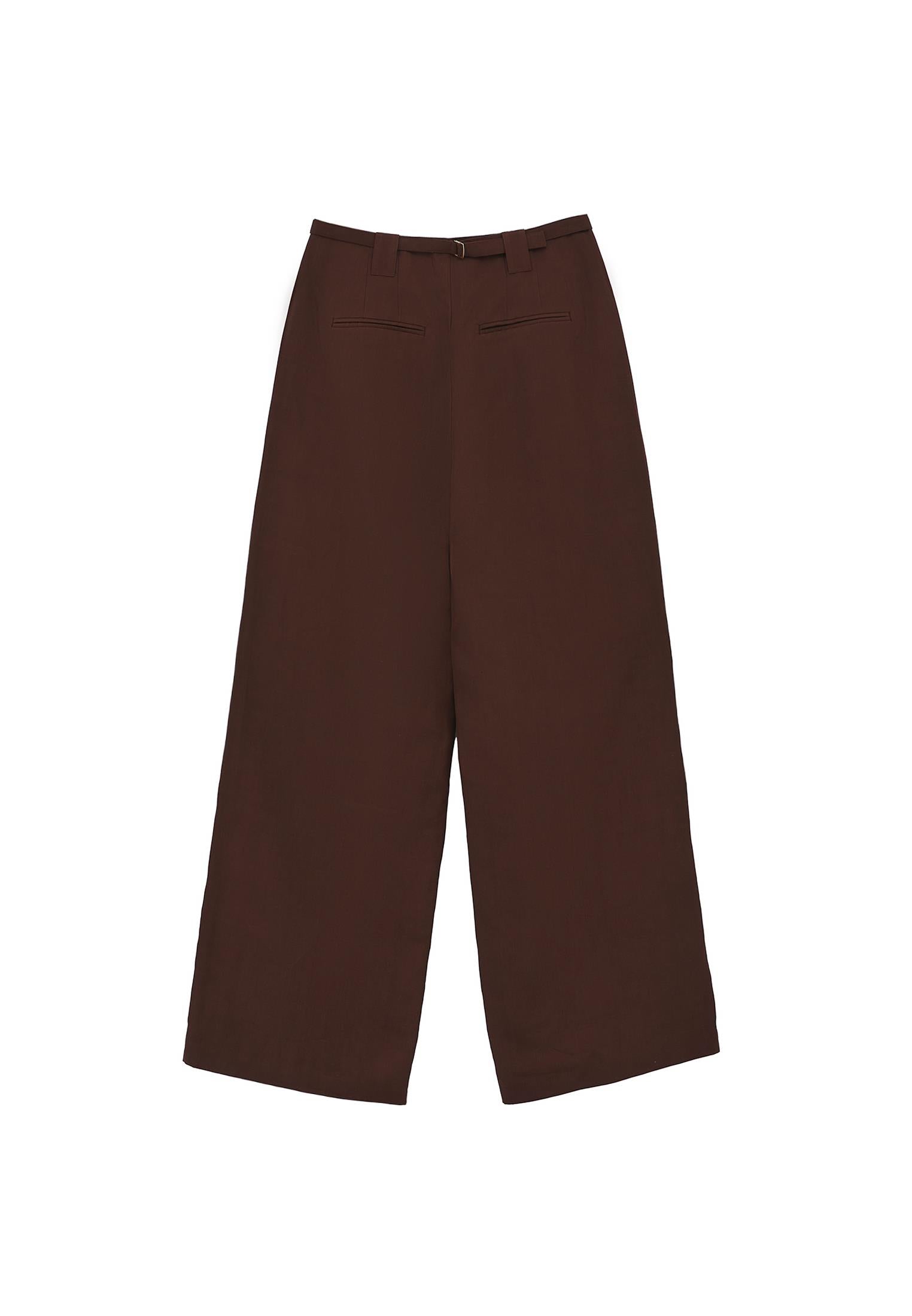 Autumn Buttoned Tencel Pants - CHICORY COFFEE
