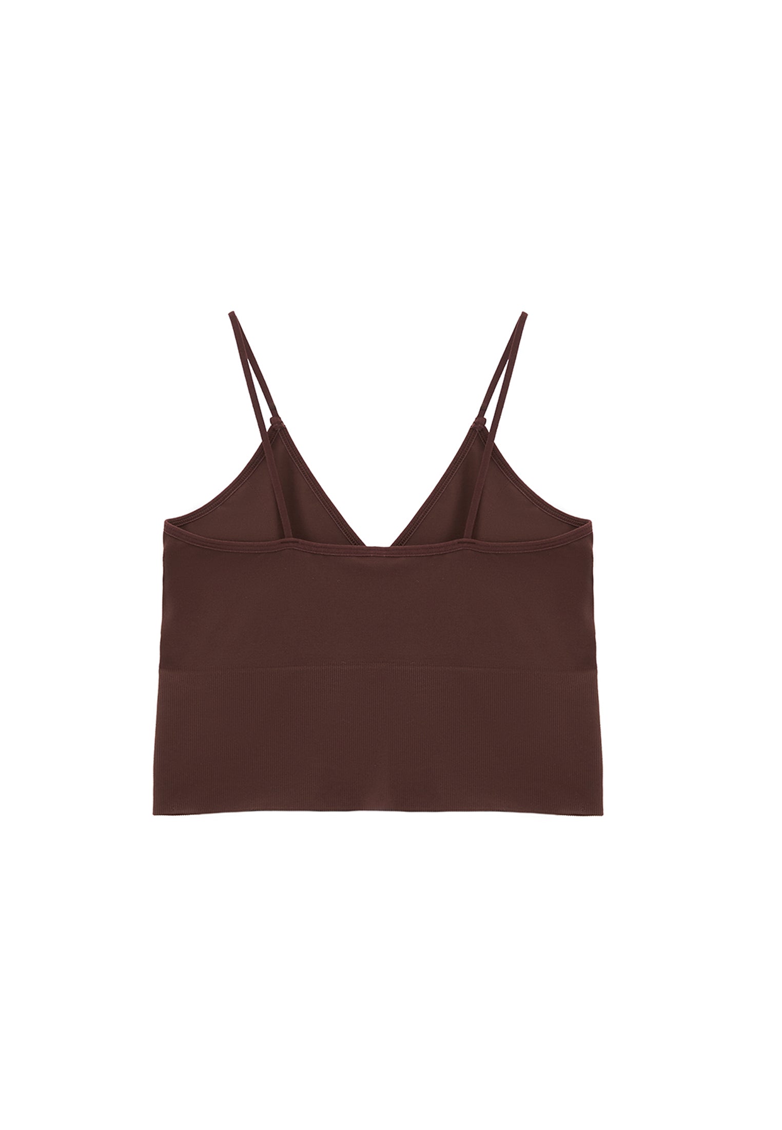 Seamless V Neck Tank Top - CHICORY COFFEE