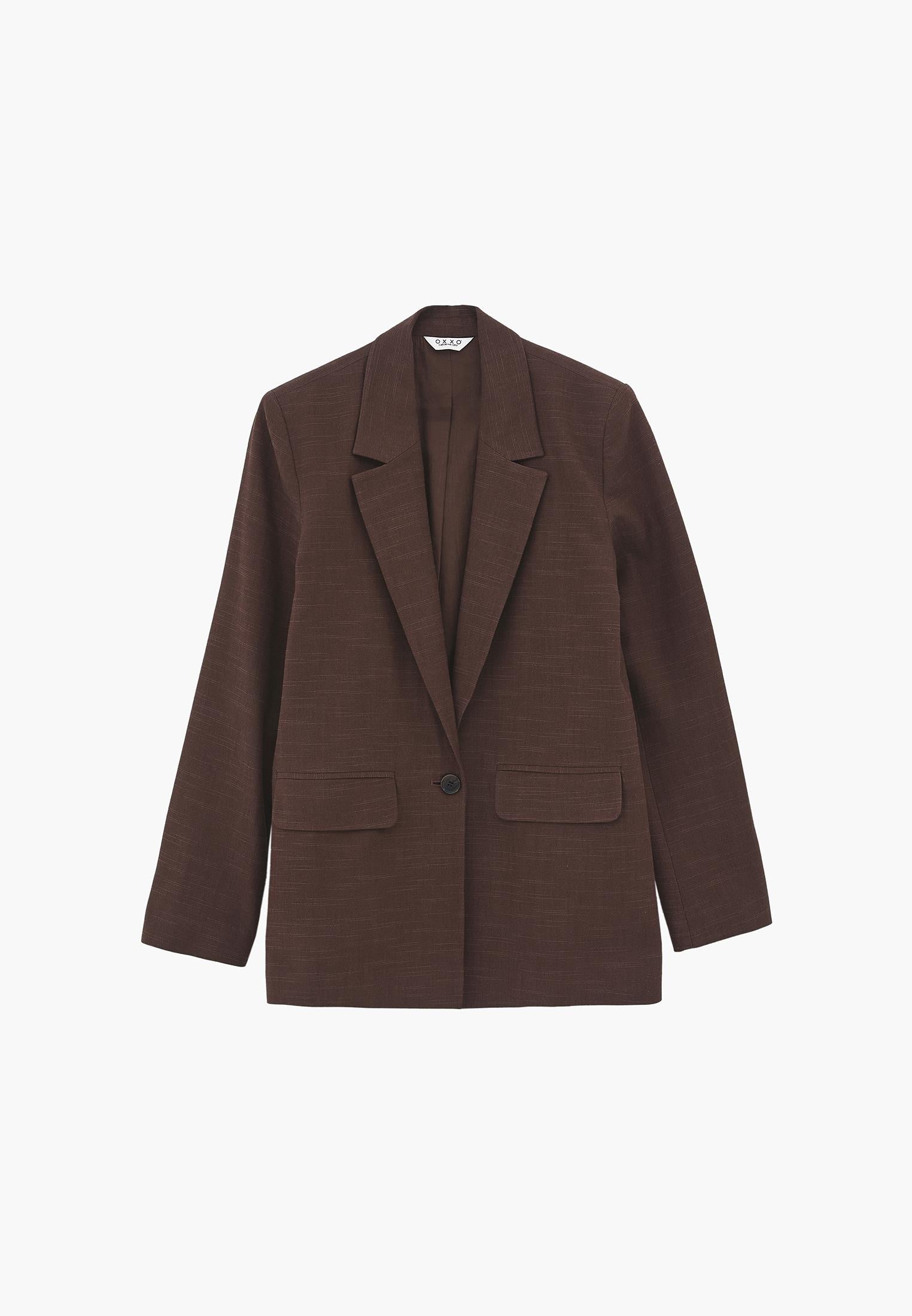 Oversize Blazer Jacket - CHICORY COFFEE