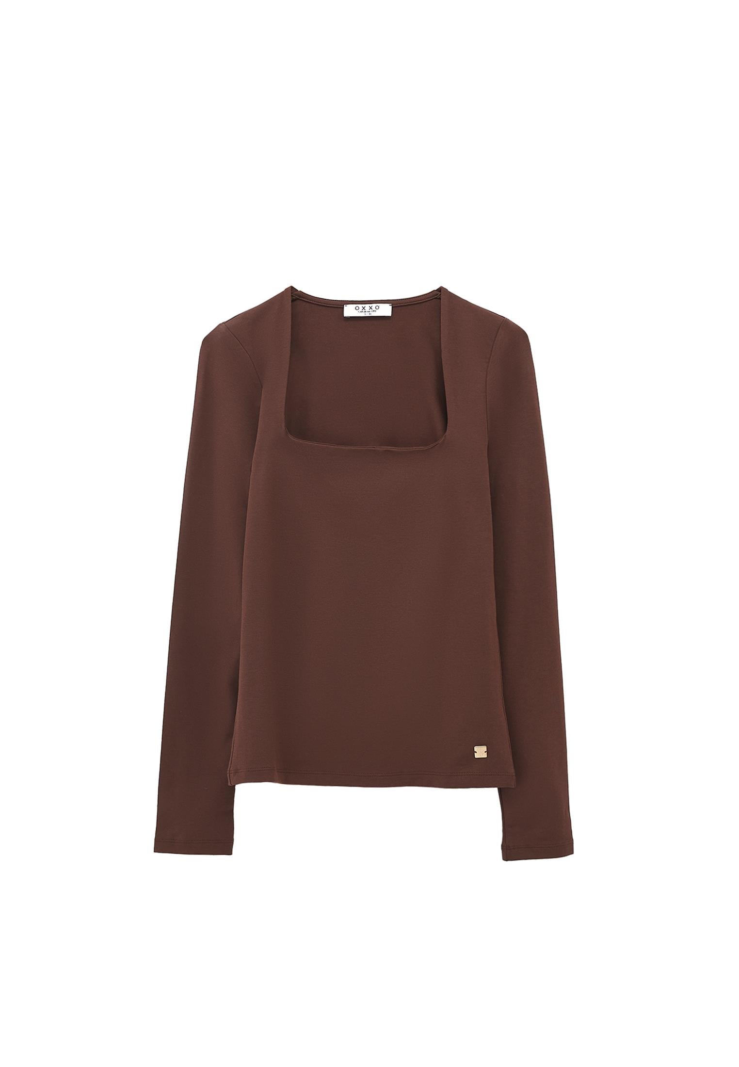 Square Neck T-Shirt - CHICORY COFFEE