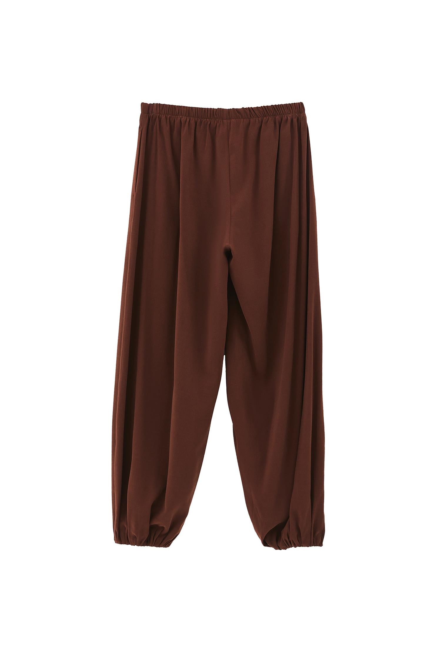 Balloon Form Jogger Pants - CHICORY COFFEE