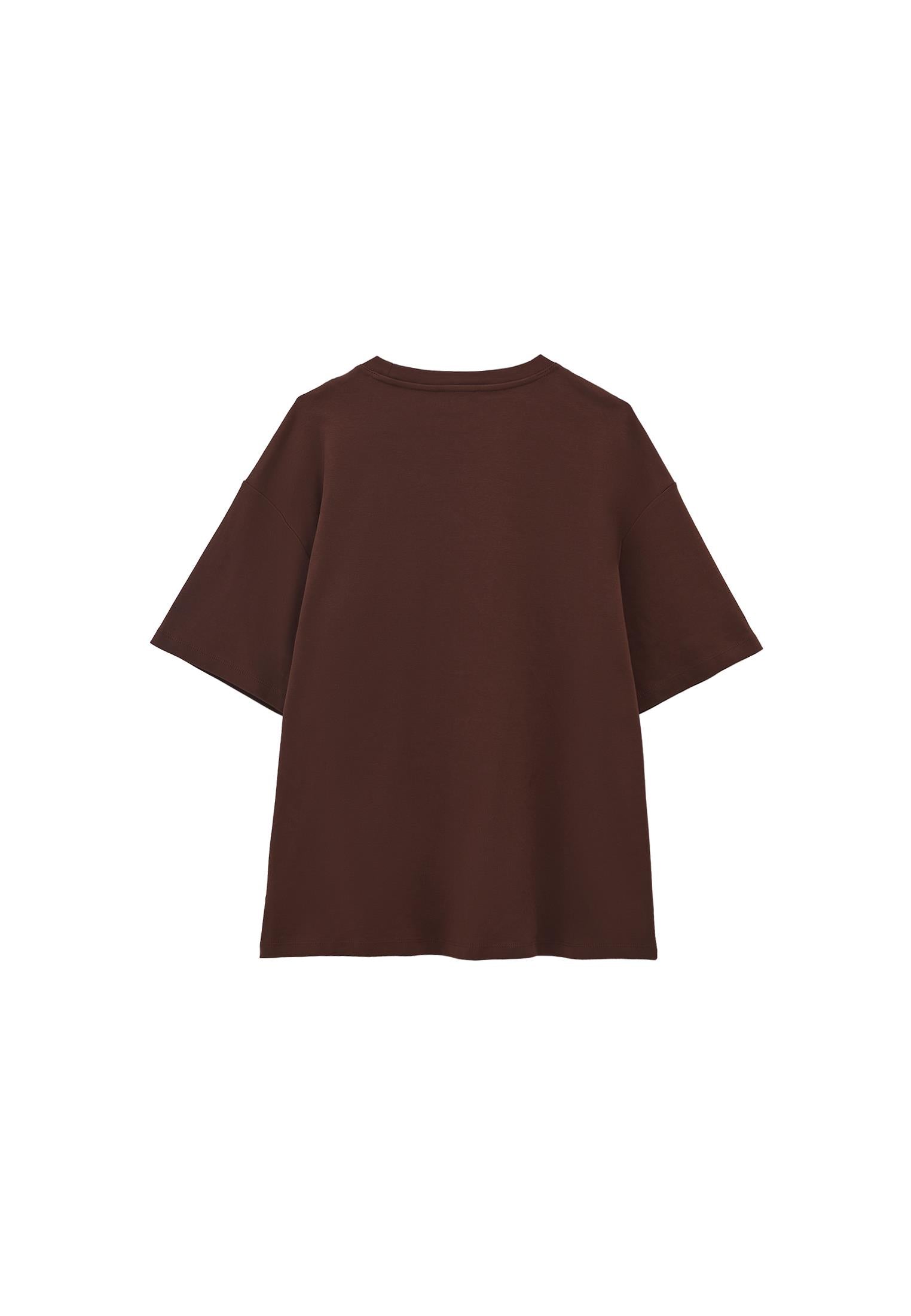 Oversize Cotton T-Shirt - CHICORY COFFEE