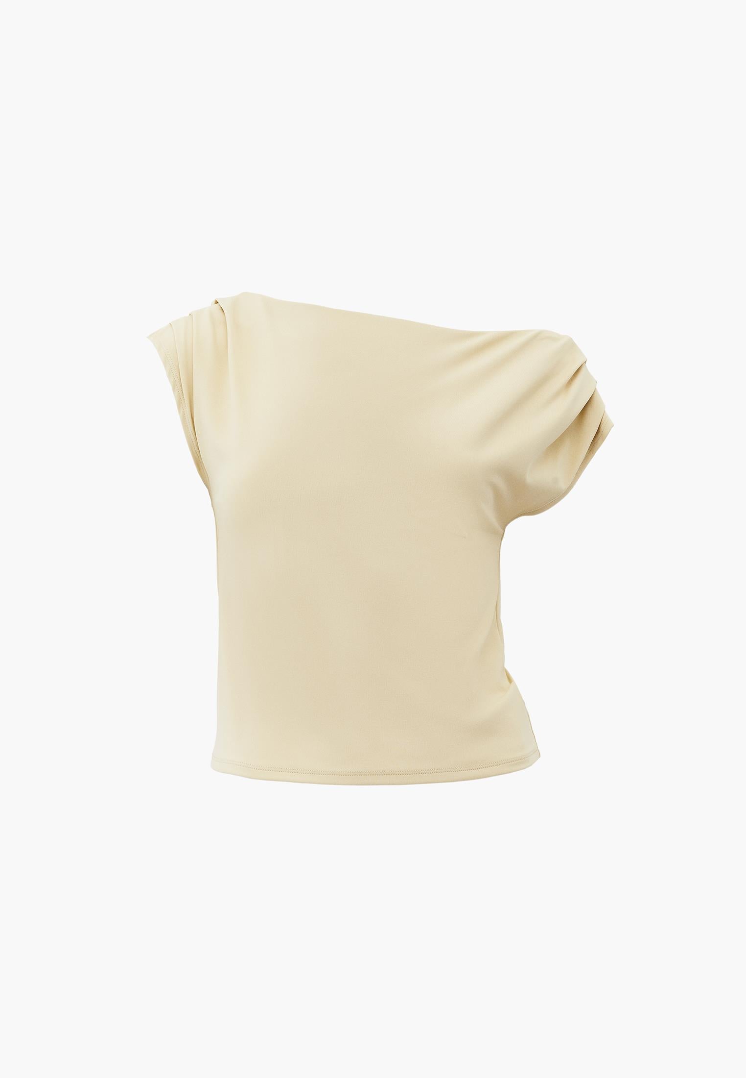 Boat Neck Short Sleeve Blouse - CHINO GREEN