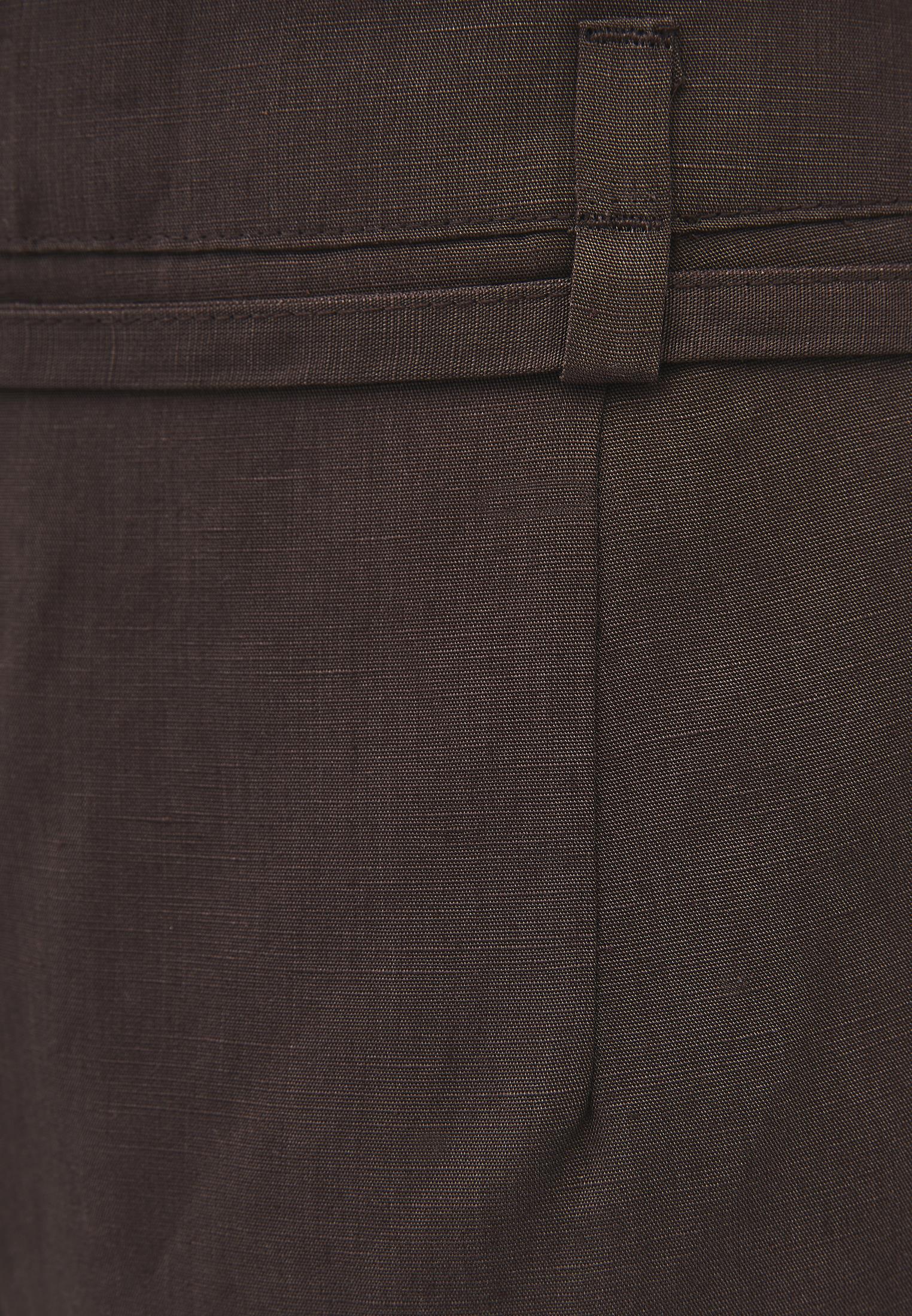 High Waist Belted Straight Leg Trousers - CHOCOLATE BROWN