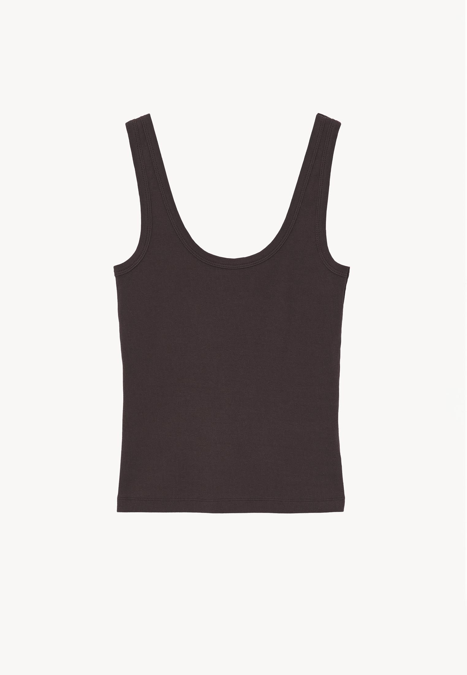 U Neck Tank Top - CHOCOLATE BROWN