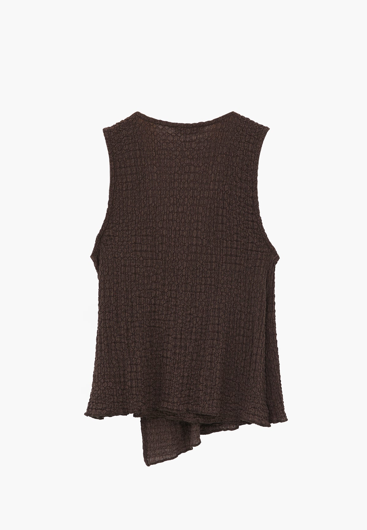 V Neck Blouse Without Sleeve Detail - CHOCOLATE BROWN