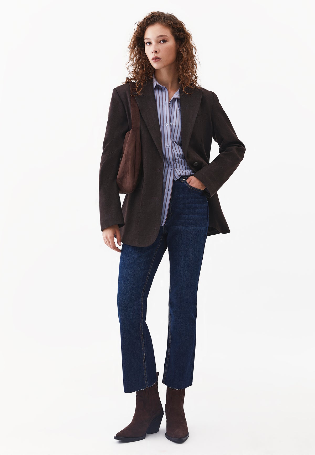 Oversized Striped Shirt - CHOCOLATE PLUM STRIPE