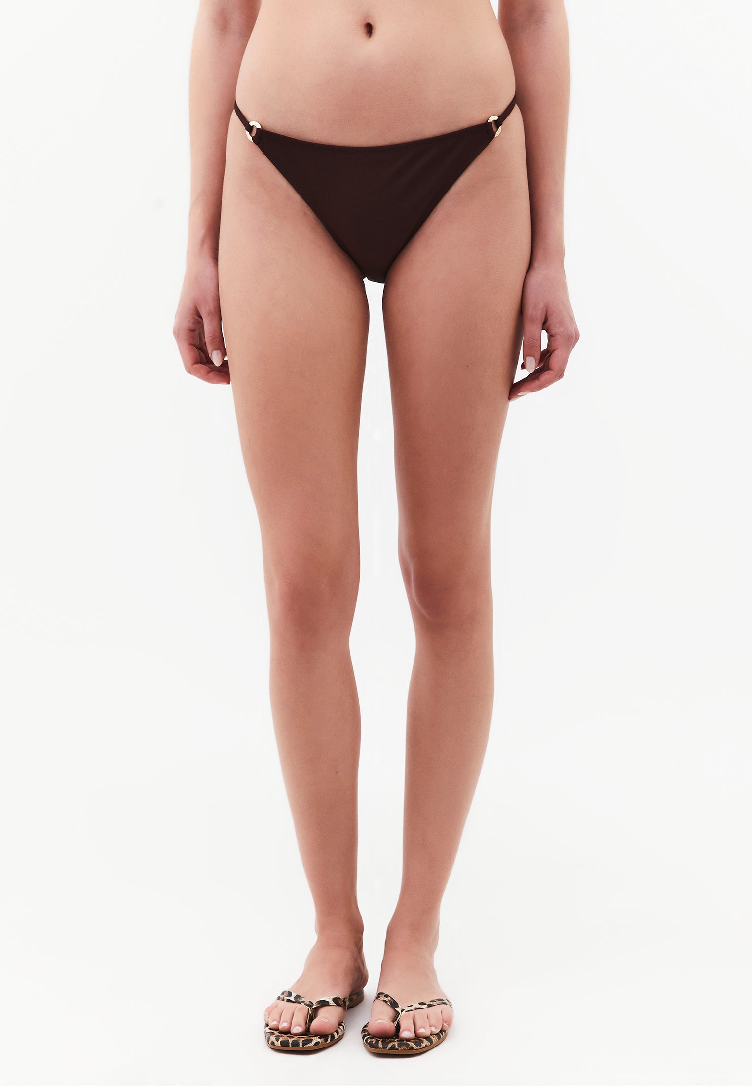 Bikini Bottom With Buckle Detail - CHOCOLATE PLUM