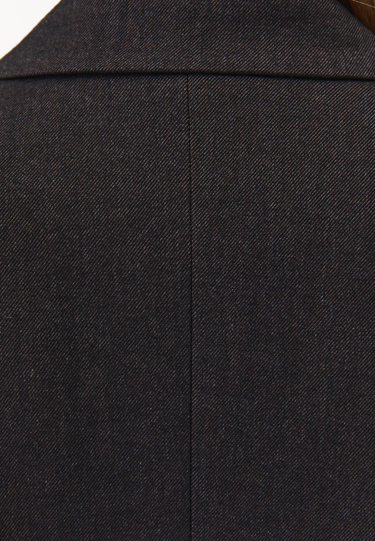 Button Detailed Boyfriend Tunic Blazer Jacket - CHOCOLATE PLUM