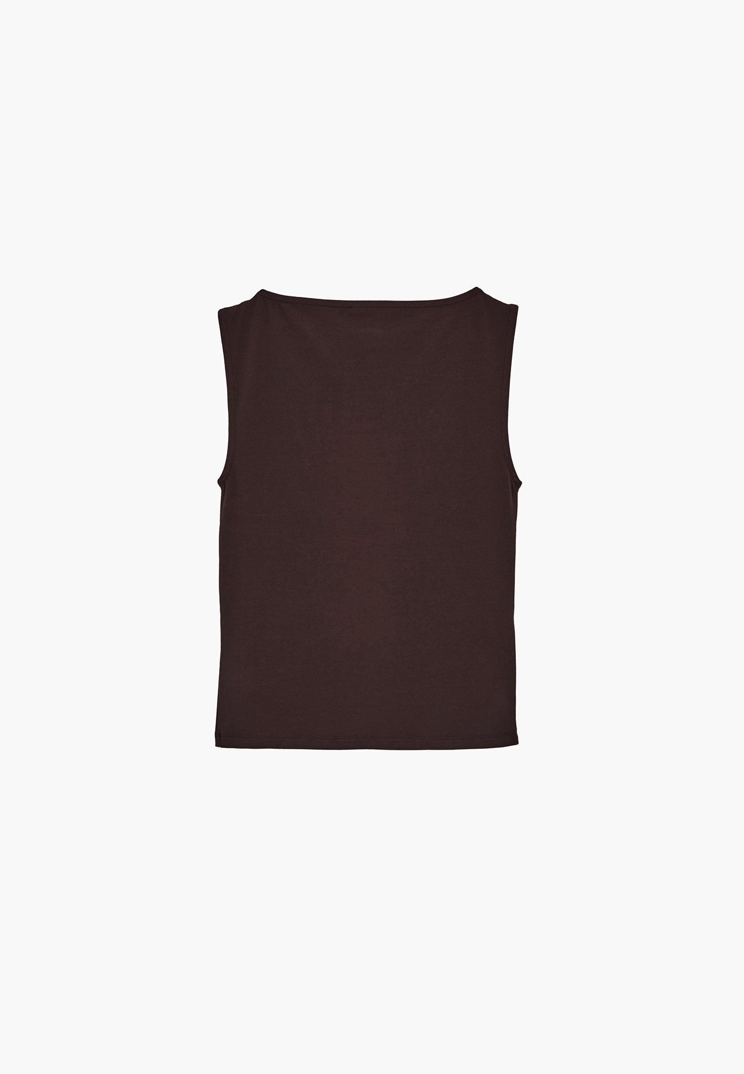 Boat Neck Bodycon Tank Top - CHOCOLATE PLUM