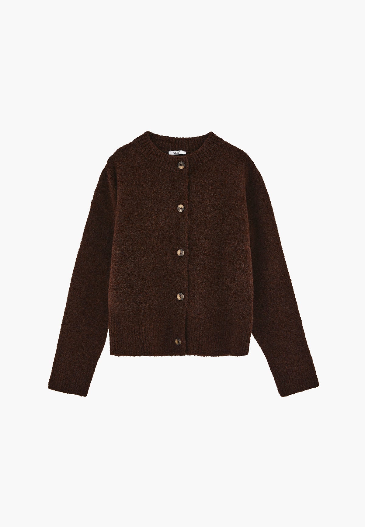 Button Detailed Short Cardigan - CHOCOLATE PLUM