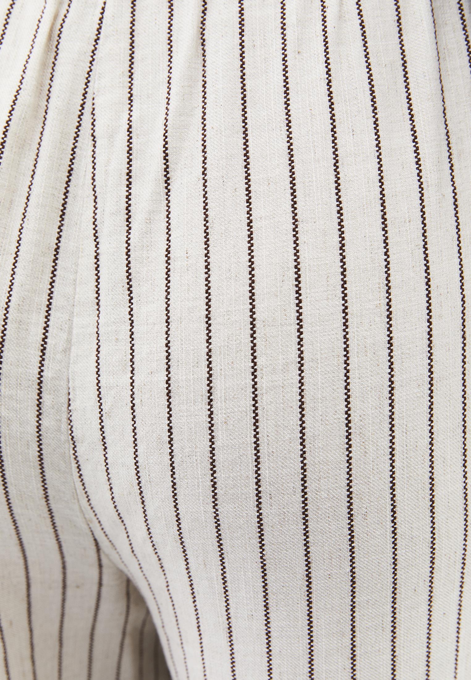 High Waist Wide Leg Pleated Pants - CHOCOLATE STRIPE