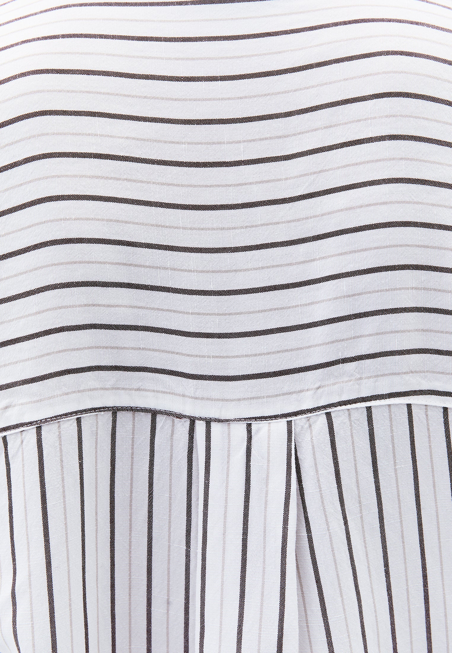 Linen Oversize Tunic Shirt - CHOCOLATE STRIPE