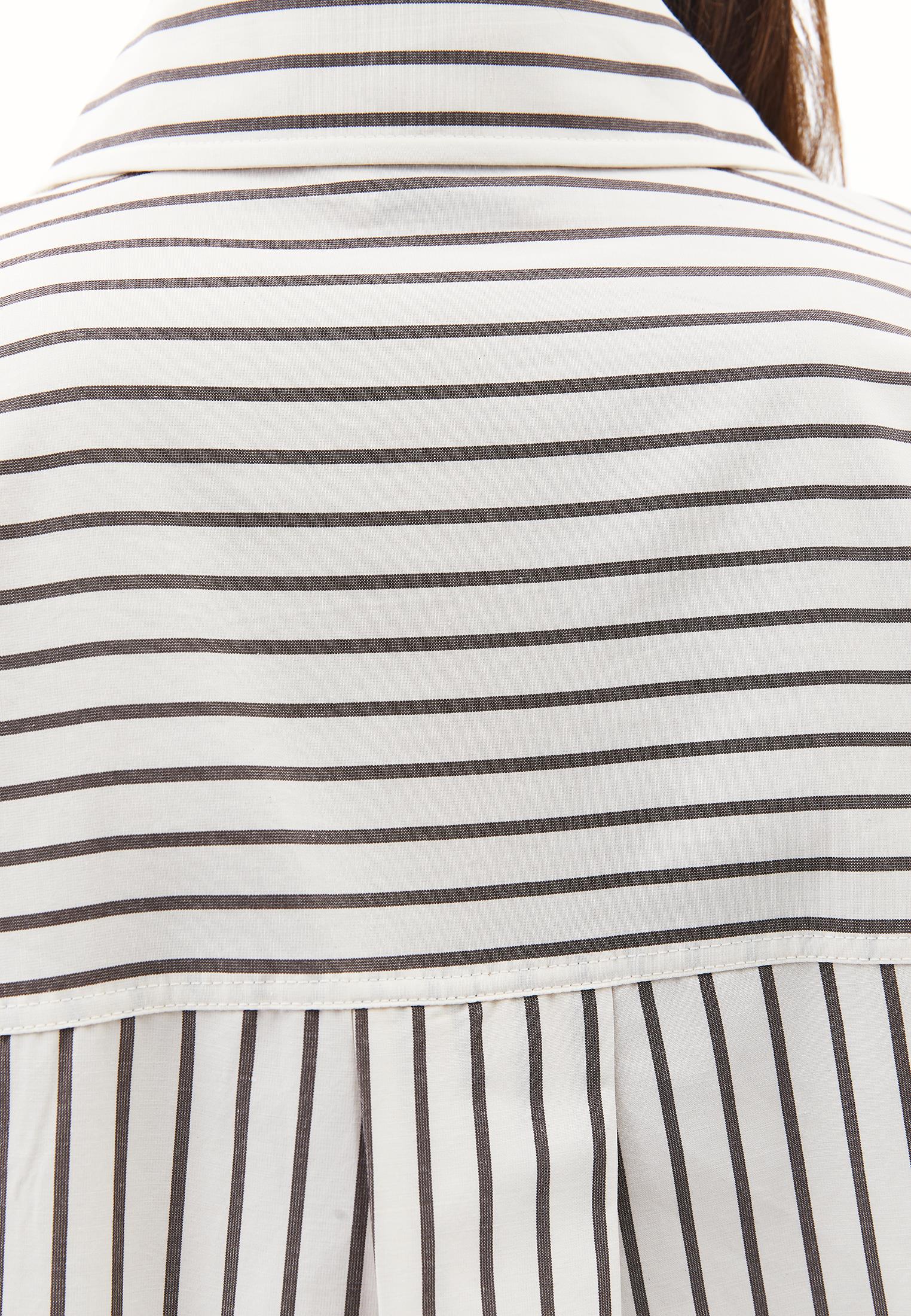 Oversize Striped Poplin Shirt - CHOCOLATE STRIPE