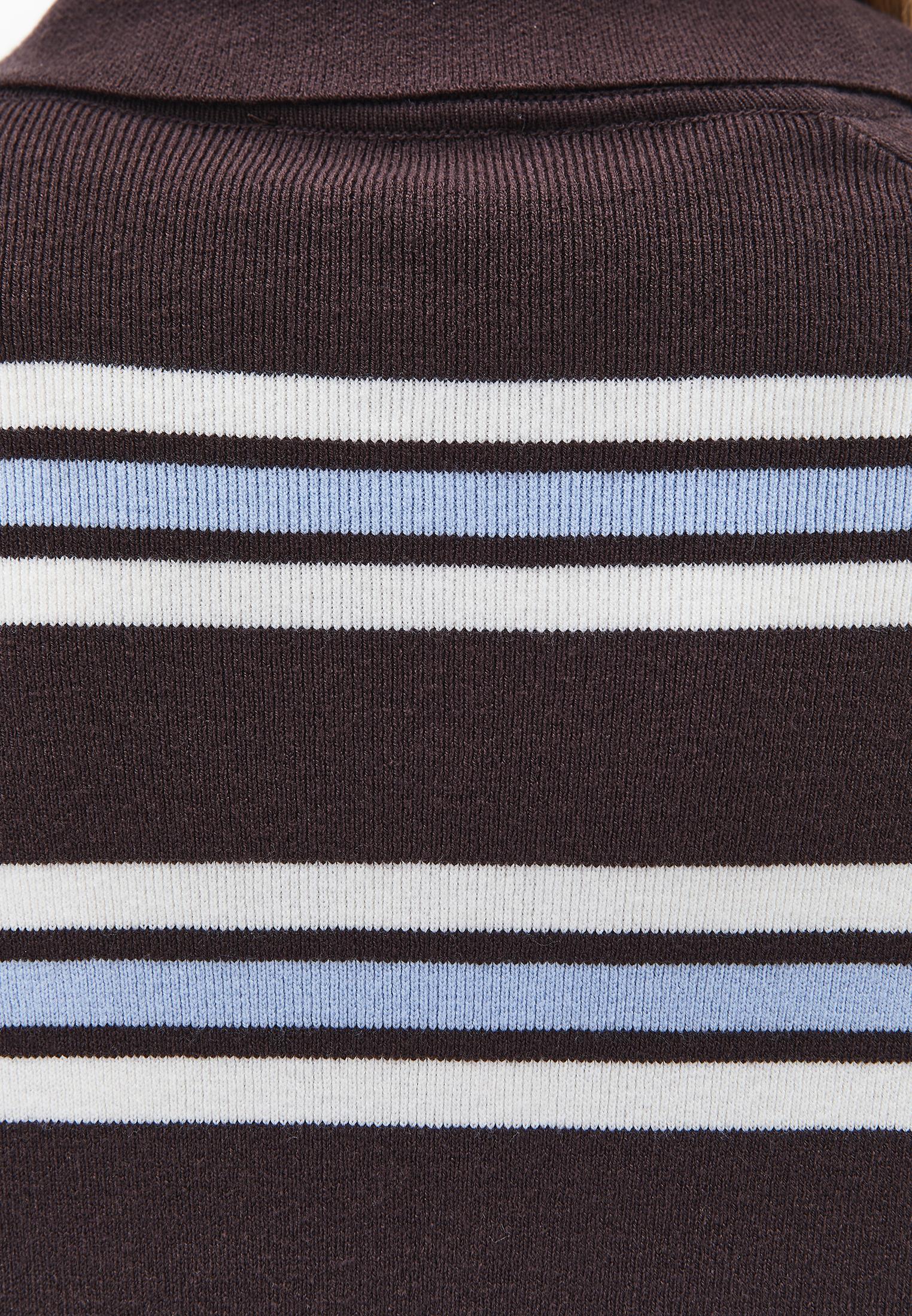 Polo Neck Striped Sweater - CHOCOLATE TORTE STRIPE