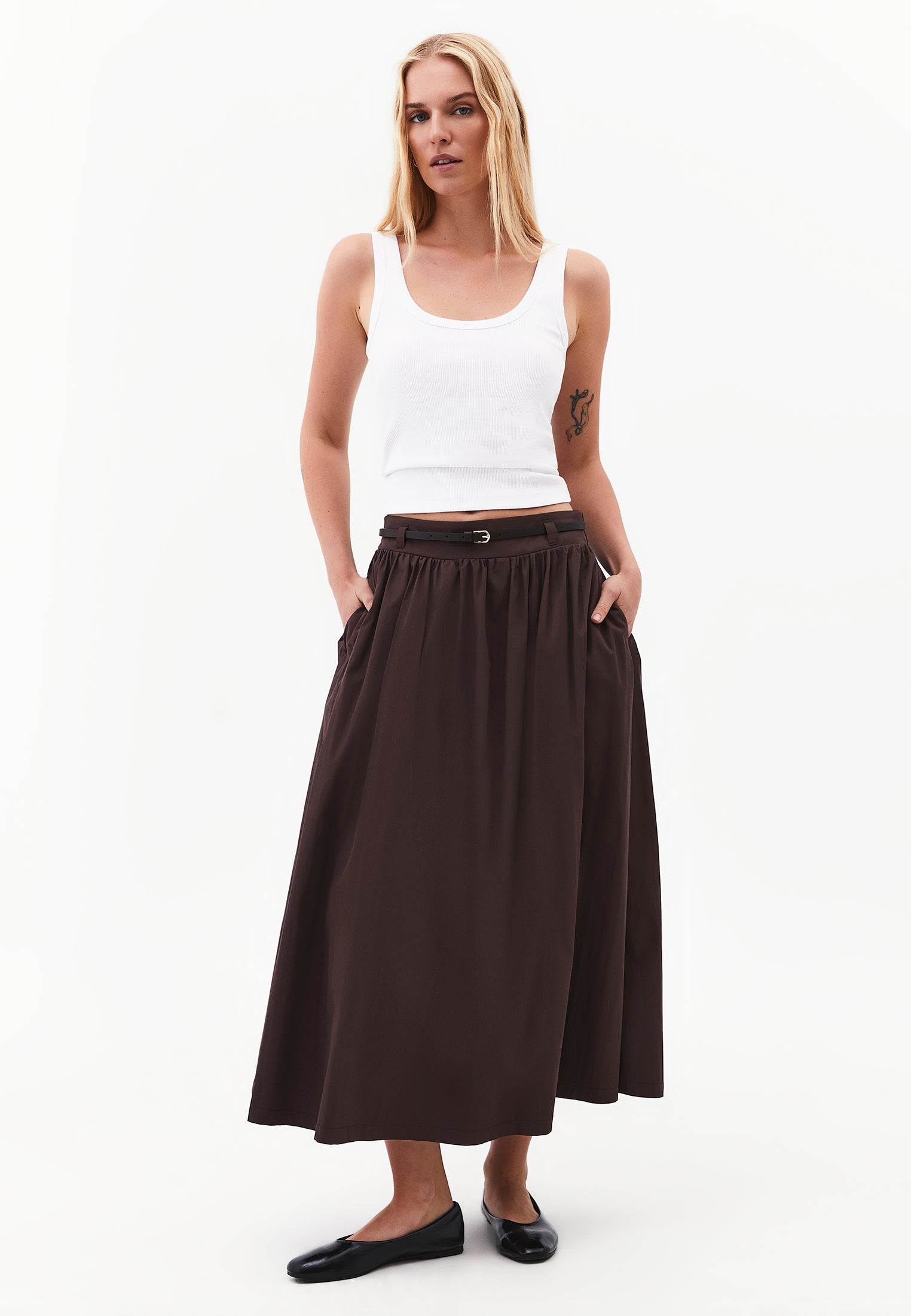 Long Flared Skirt - CHOCOLATE TORTE