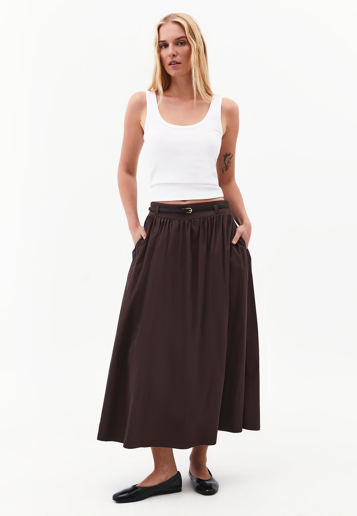 Long Flared Skirt - CHOCOLATE TORTE