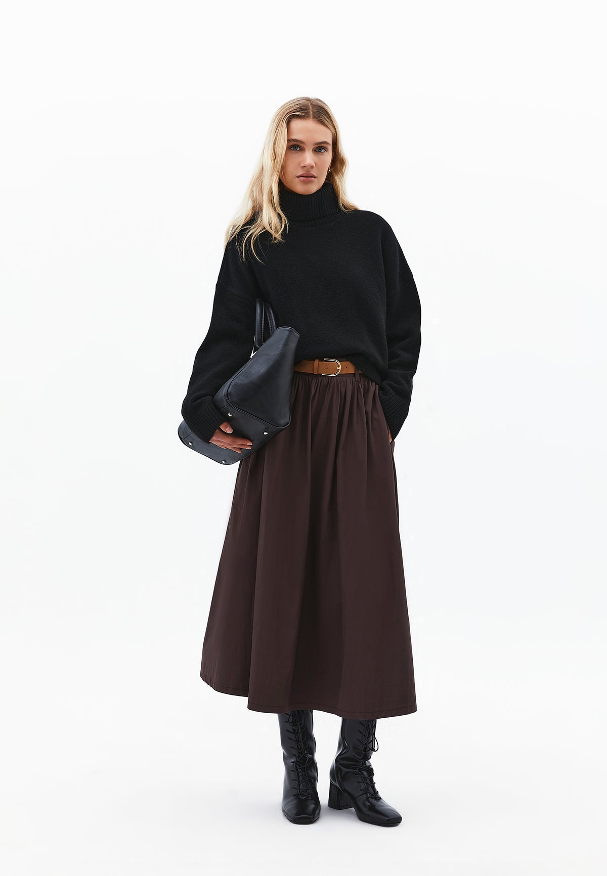 A-Line Long Skirt - CHOCOLATE TORTE