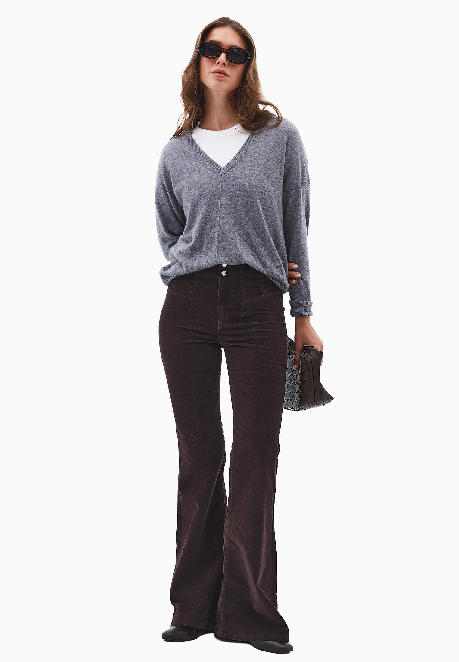 Spanish Leg Corduroy Pants - CHOCOLATE TORTE
