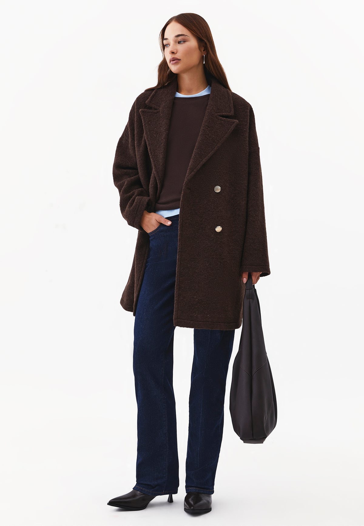 Wrap Long Coat - CHOCOLATE TORTE