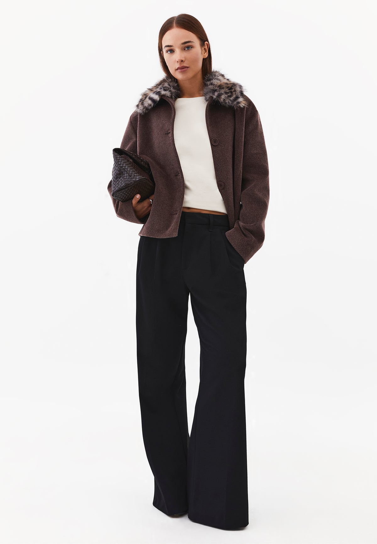 Coat With Button Details - CHOCOLATE TORTE