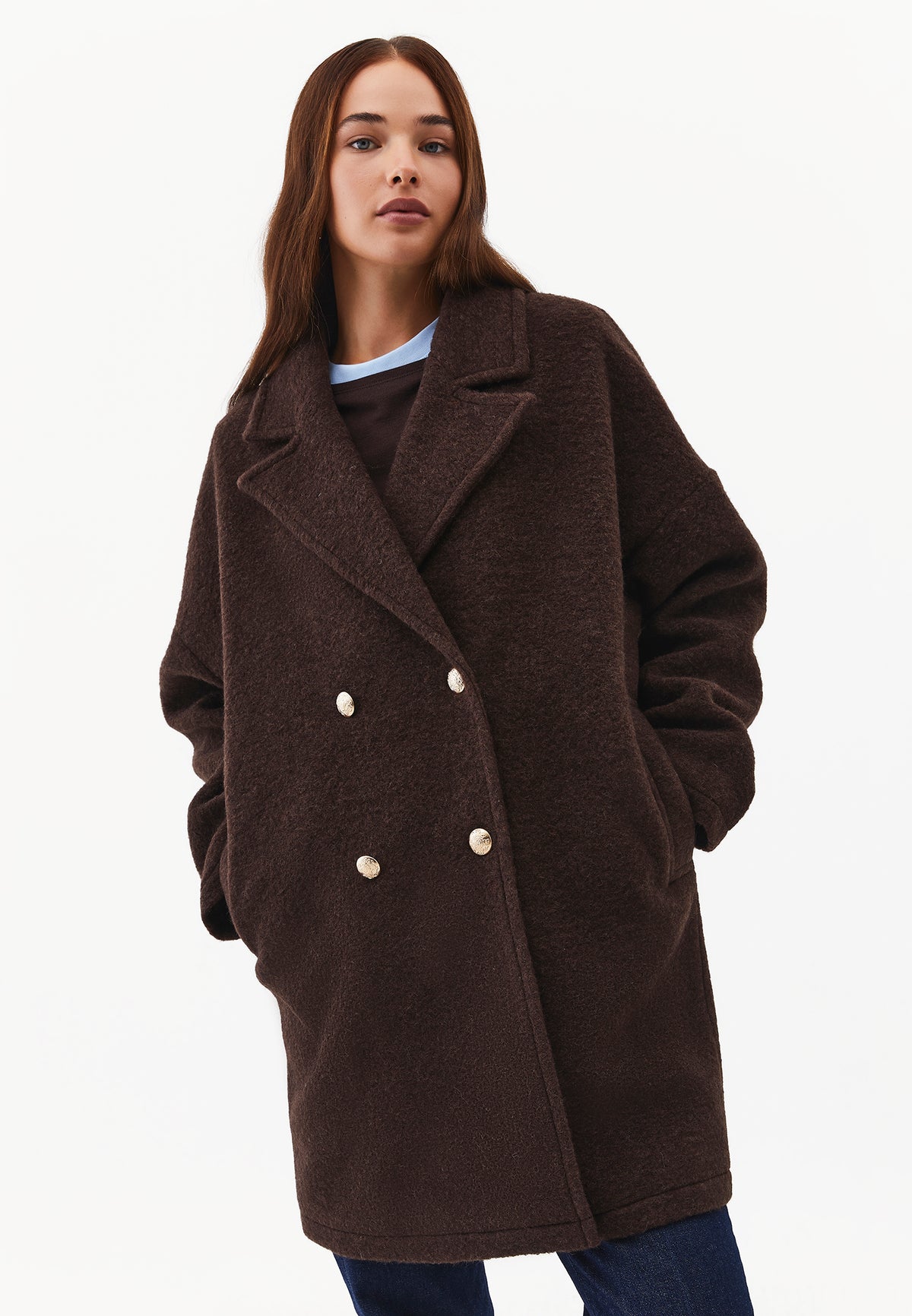 Wrap Long Coat - CHOCOLATE TORTE