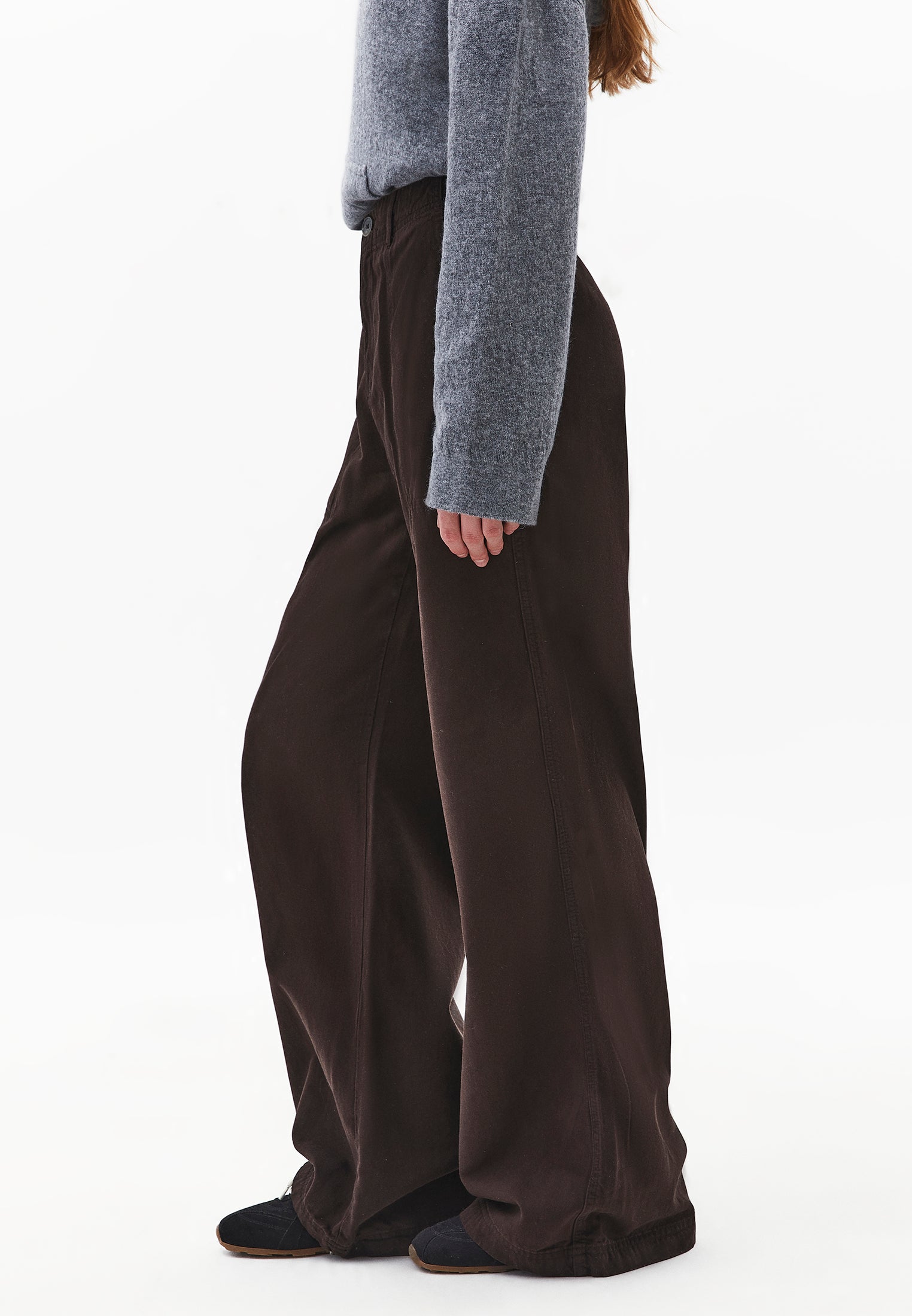 Wide Leg High Waist Pants - CHOCOLATE TORTE