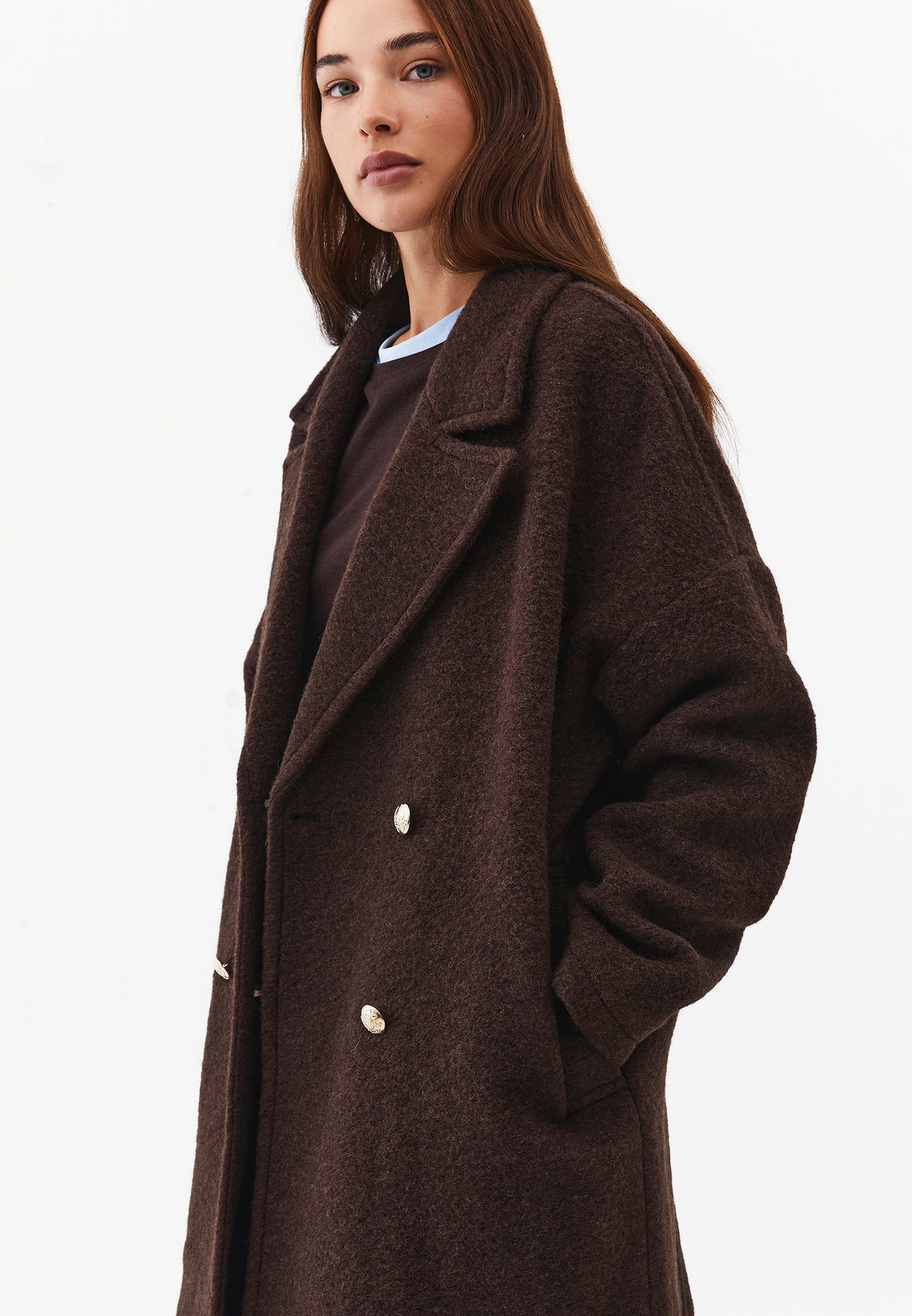 Wrap Long Coat - CHOCOLATE TORTE