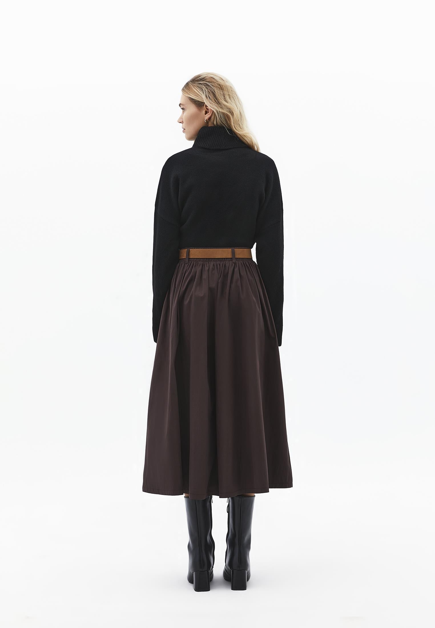 A-Line Long Skirt - CHOCOLATE TORTE