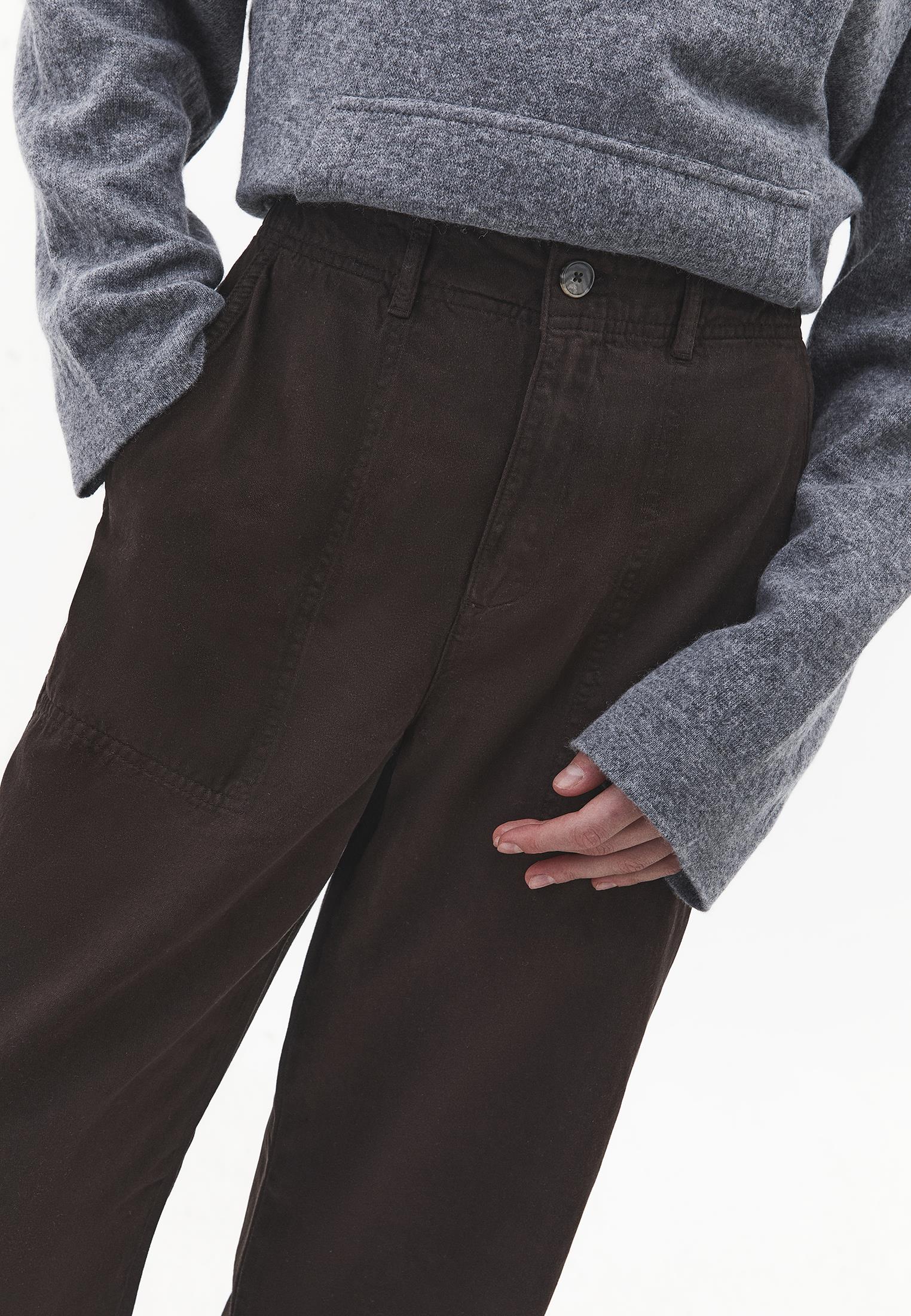 Wide Leg High Waist Pants - CHOCOLATE TORTE