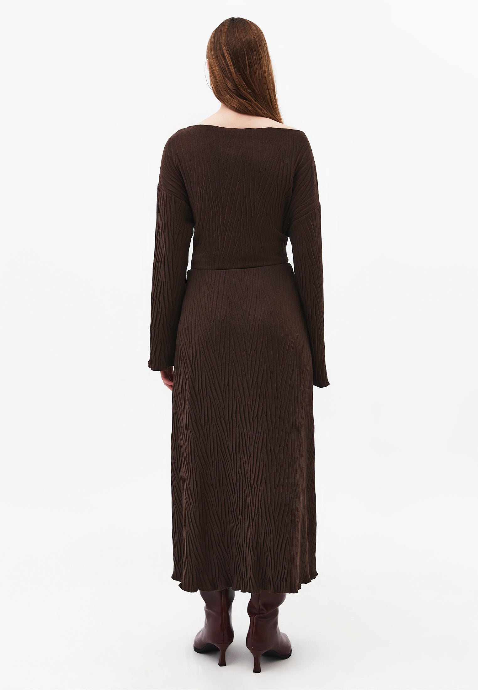 Long Skirt With Pleat Details - CHOCOLATE TORTE
