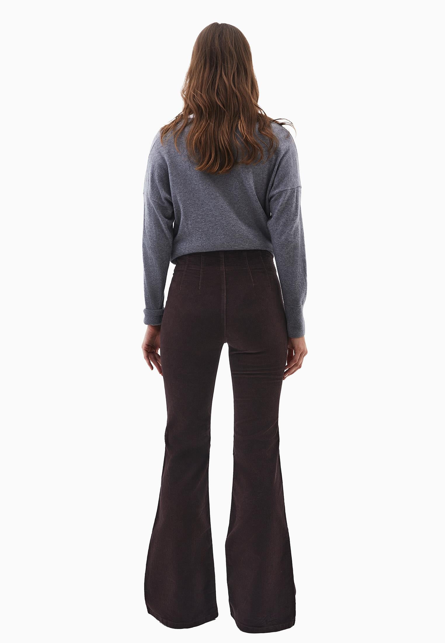 Spanish Leg Corduroy Pants - CHOCOLATE TORTE