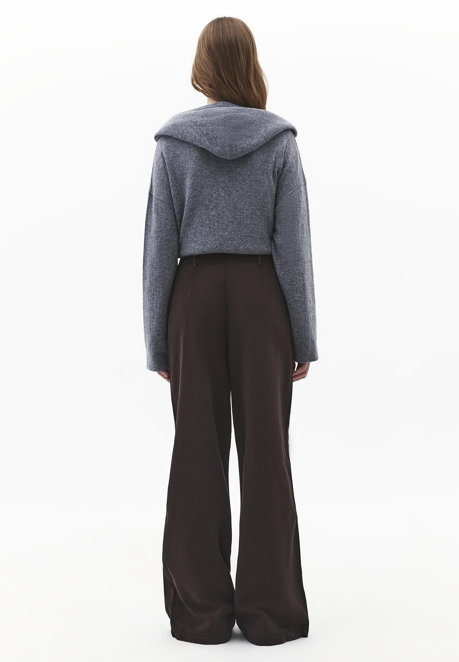 Wide Leg High Waist Pants - CHOCOLATE TORTE