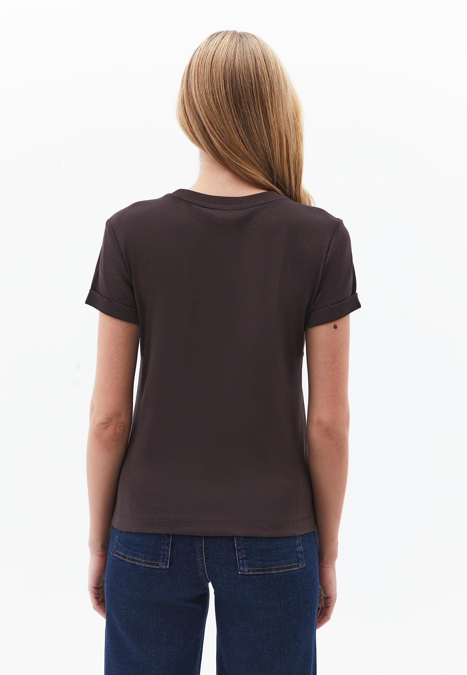 Crew Neck Short Sleeve T-Shirt - CHOCOLATE TORTE