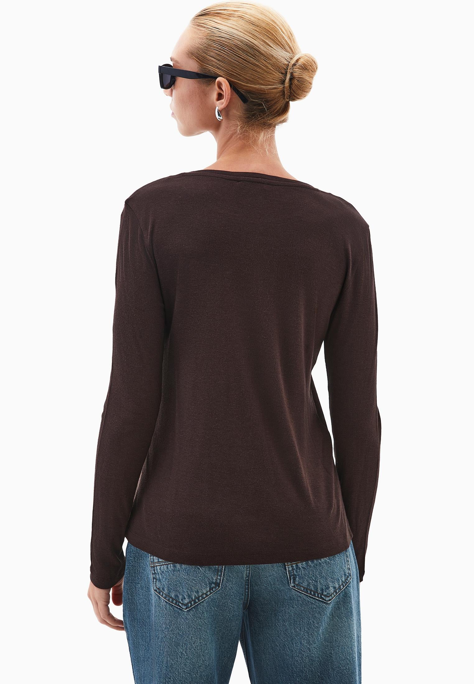 Slim Fit Crew Neck T-Shirt - CHOCOLATE TORTE