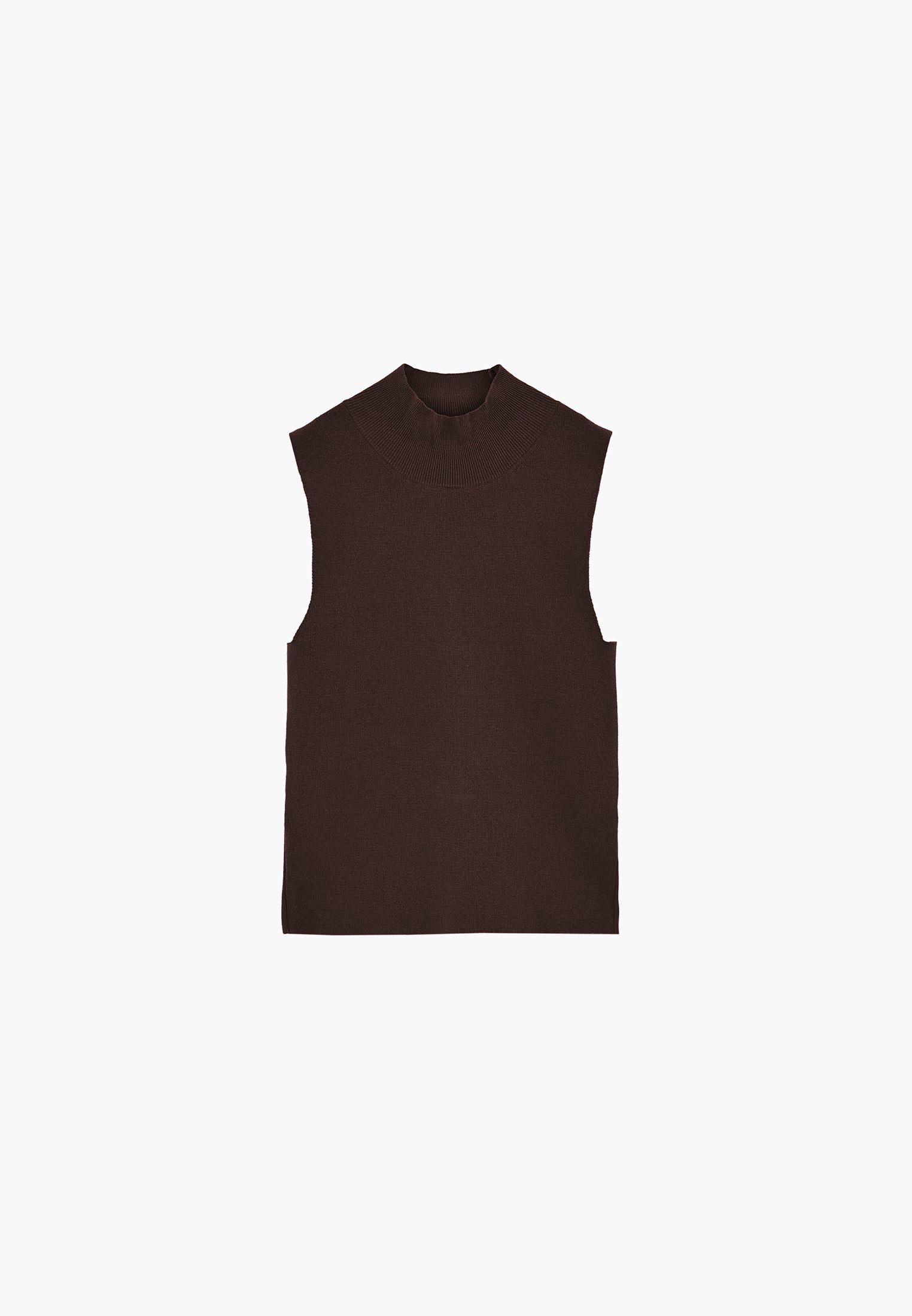 High Neck Slim Tank Top - CHOCOLATE TORTE