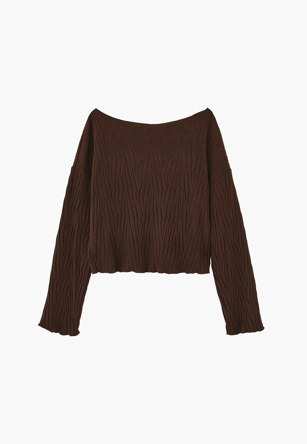 Sweater With Pleat Details - CHOCOLATE TORTE