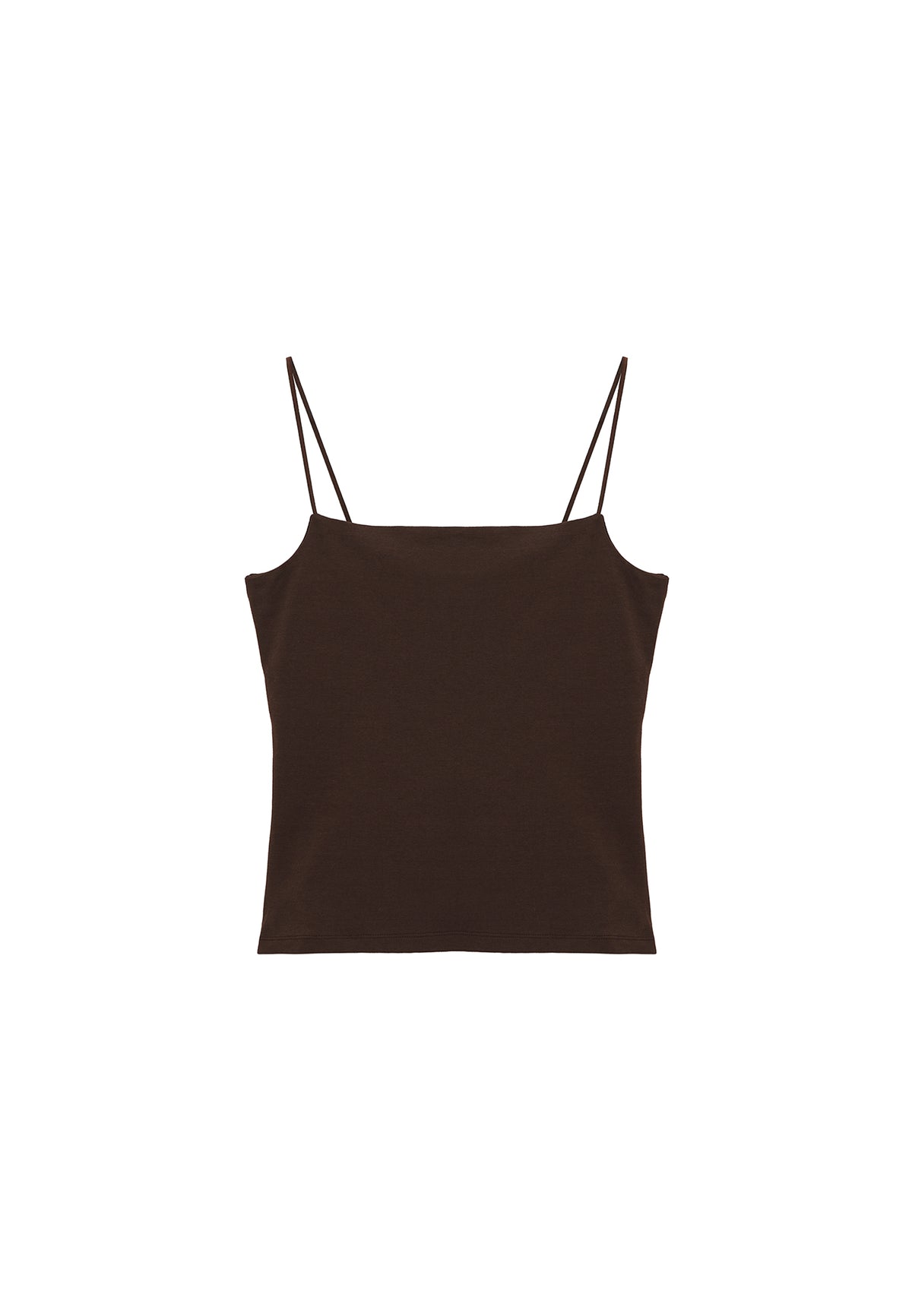 Wide Neck Bodycon Tank Top - CHOCOLATE TORTE