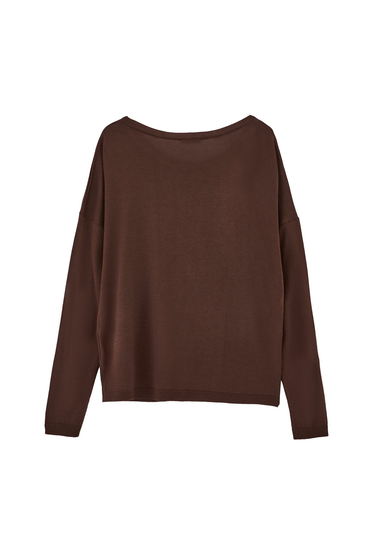 Winter Boat Neck Sweater - CHOCOLATE TORTE